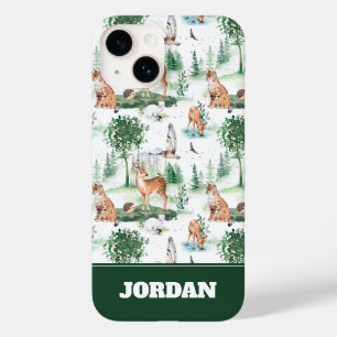 水彩木地赤ん坊の動物模様 Case-Mate iPhone 14ケース