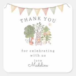 水彩木地 | フォレストの友だち スクエアシール