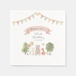 水彩木地 | フォレストの友だち スタンダードカクテルナプキン