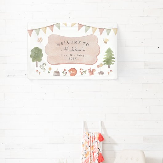 水彩木地 | フォレストフレンズパーティー 横断幕 (インサイチュ)