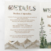 水彩木林山林婚礼 三つ折り招待状 (内部最初)