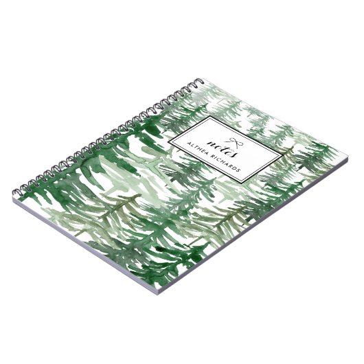 水彩木模様パーソナライズされた手帳I ノートブック (左側)