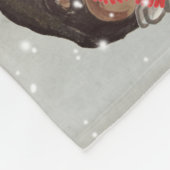 水彩木版動物クリスマス雪カスタム フリースブランケット (角)