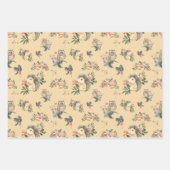 水彩木版動物贈答用ラッピング紙セット ラッピングペーパーシート (正面2)