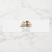 水彩木版動物赤ちゃんシャワー ペットボトルラベル (シングルラベル)