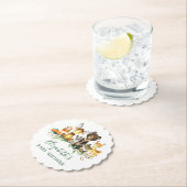 水彩木版動物赤ちゃんシャワー ペーパーコースター (インサイチュ)