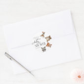 水彩木版動物赤ちゃんモダンシャワー ラウンドシール (封筒)