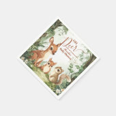 水彩木版木OH鹿赤ちゃんシャワー スタンダードカクテルナプキン (角)
