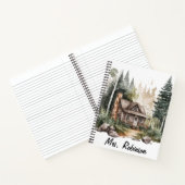 水彩木版松の木林手帳 ノートブック (内部)