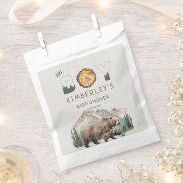 水彩木版画オーボーイベビーベイビーシャワー フェイバーバッグ