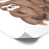 水彩木版画家動物の部屋デコール ポスター (角)