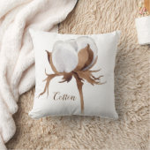 水彩木綿花 クッション (ブランケット)