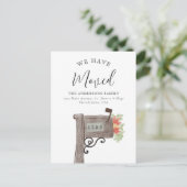 水彩木製メールボックス新しいホームムービング 案内ポストカード (スタンド正面)