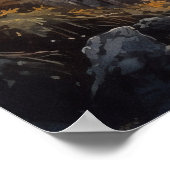 水彩木道と提灯の秋 ポスター (角)