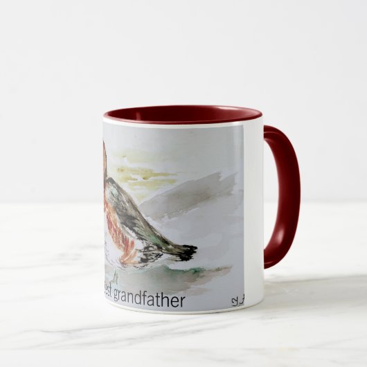 水彩木鴨 マグカップ (正面右)