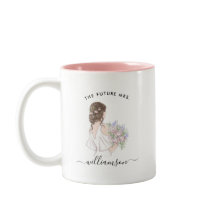 水彩未来のミセス·ブライド·ネーム|モノグラムマグ