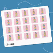 水彩本と花の読み取りすごいシール スクエアシール