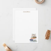 水彩本好きのオリジナル便箋 ノートカード (正面/裏面インサイチュ)