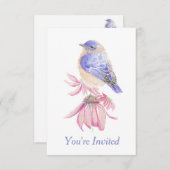 水彩東ブルーバードブルーバードアート 招待状 (正面/裏面)
