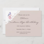 水彩東ブルーバードブルーバードアート 招待状 (裏面)