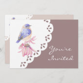 水彩東ブルーバードブルーバードアート 招待状 (正面/裏面)