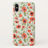 水彩東洋絵を描オレンジポピーの花 Case-Mate iPhoneケース (裏面)
