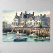 水彩東海岸の水景 ポスター (正面)