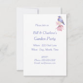 水彩東部ブルーバード 青い鳥 アート 招待状 (裏面)