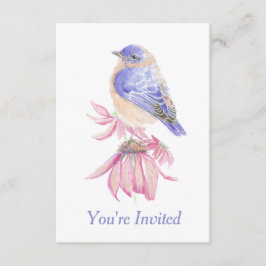 水彩東部ブルーバード 青い鳥 アート 招待状