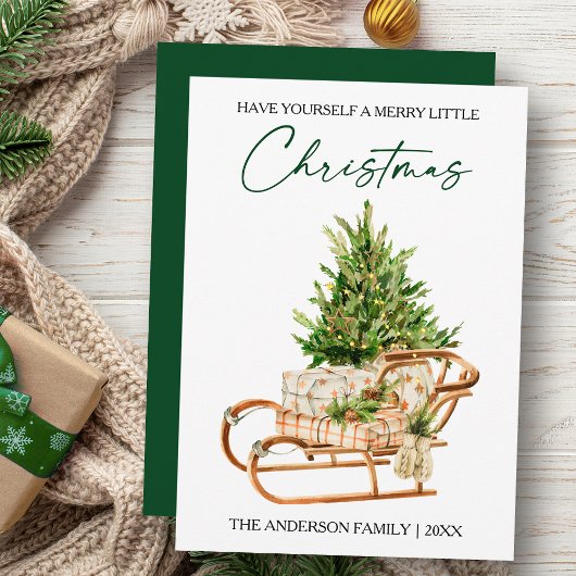 水彩松そり書道インクスクリプト シーズンカード