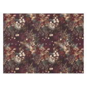 水彩松とベリーの休日の花のパターン テーブルクロス (正面(横))