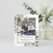 水彩松とユーカリプトゥスメリークリスマスフォト シーズンポストカード (スタンド正面)