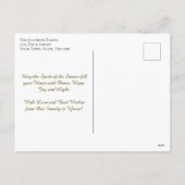 水彩松とユーカリプトゥスメリークリスマスフォト シーズンポストカード (裏面)