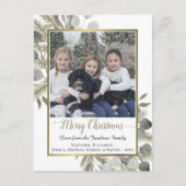 水彩松とユーカリプトゥスメリークリスマスフォト シーズンポストカード (正面)