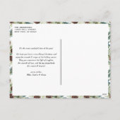 水彩松と松のコーン写真クリスマス シーズンポストカード (裏面)