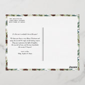 水彩松と松のコーン写真クリスマス 箔シーズンポストカード (裏面)