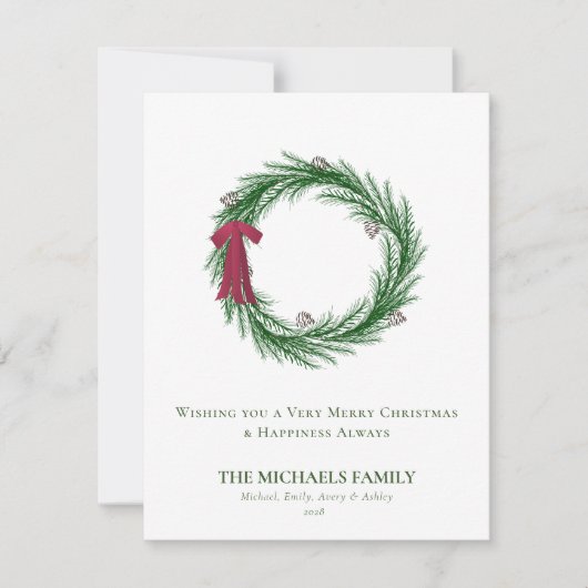 水彩松と松ぼっくり クリスマス ホリデー (正面)