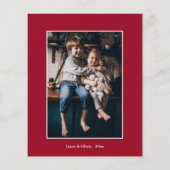 水彩松のリース クリスマス フォトカード お手頃価格 (裏面)