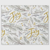 水彩松の小枝 ラッピングペーパー (フラット)