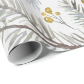 水彩松の小枝 ラッピングペーパー (ロールコーナー)