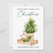 水彩松の書道インクスクリプト シーズンカード (正面)