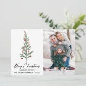 水彩松の書道インクフォトレッド シーズンカード (スタンド正面)