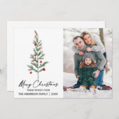 水彩松の書道墨写真 シーズンカード (正面/裏面)