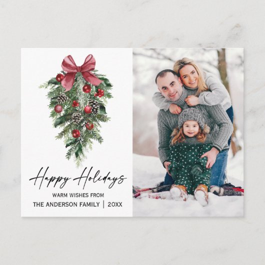 水彩松の書道墨写真 シーズンポストカード (正面)