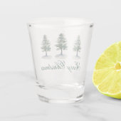 水彩松の木が聖降誕祭お目出とう ショットグラス (裏面)