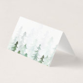 水彩松の木のクリスマス写真 (裏面)