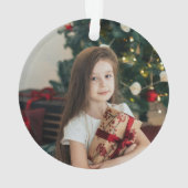 水彩松の木の写真クリスマスモダン オーナメント (裏面)