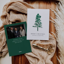 水彩松の木の写真ビジネスクリスマス