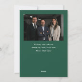 水彩松の木の写真ビジネスクリスマス シーズンカード (裏面)