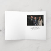 水彩松の木の写真ビジネスクリスマス 箔シーズンカード (内側レイダウン)